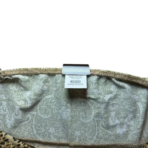 Vintage Y2K Fairycore Baby Doll Cami Top Green Brown Paisley Size Large - Picture 3 of 8